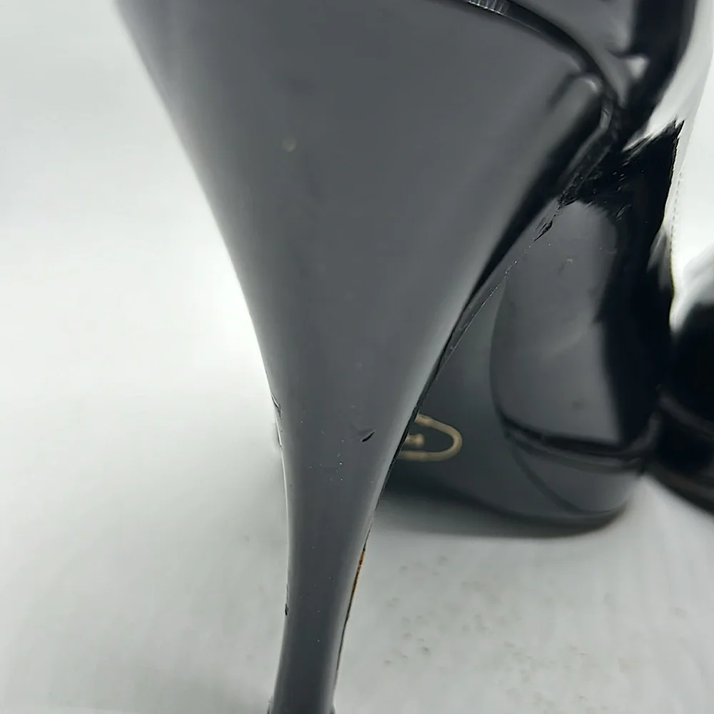 Prada Authenticated Black Patent Leather Stiletto Heel Shoes **Sz 38/US Size 8** - Picture 12 of 14